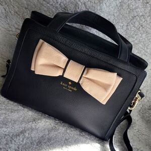 Kate Spade Black Purse with Ivory Bow